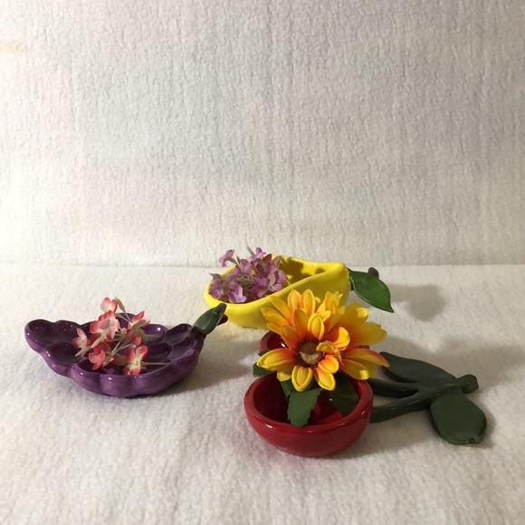 MANGO TREE STUDIOS 3 Ceramic Fruit Sauce Dip Relish Dishes PJS OOAK New - Picture 13 of 15